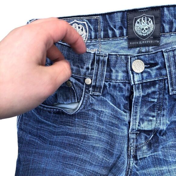 Rock & Republic Embroidered Jeans Size 30 Blue - Picture 9 of 9